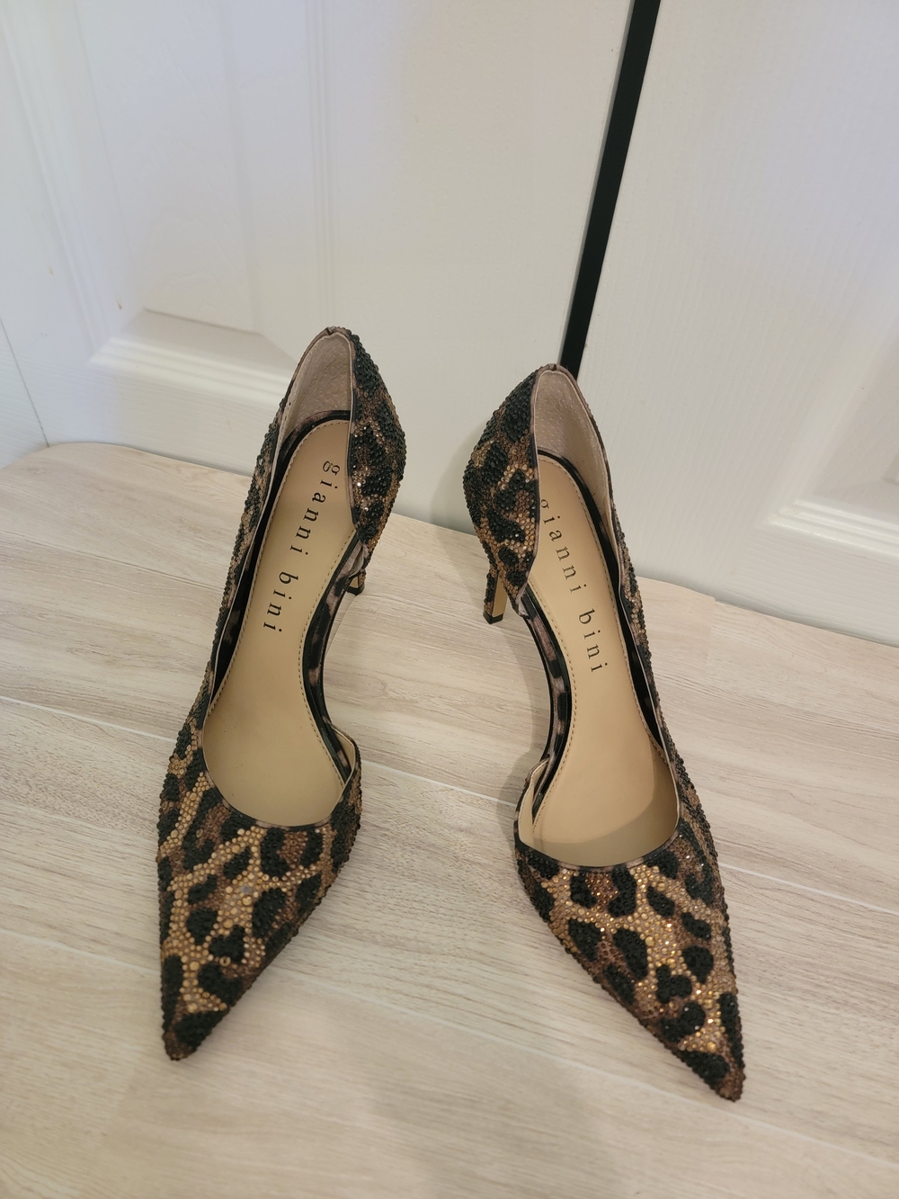 Gianni Bini Leopard Sequin Pointed Toe Pumps - Brown - Picture 4 of 6